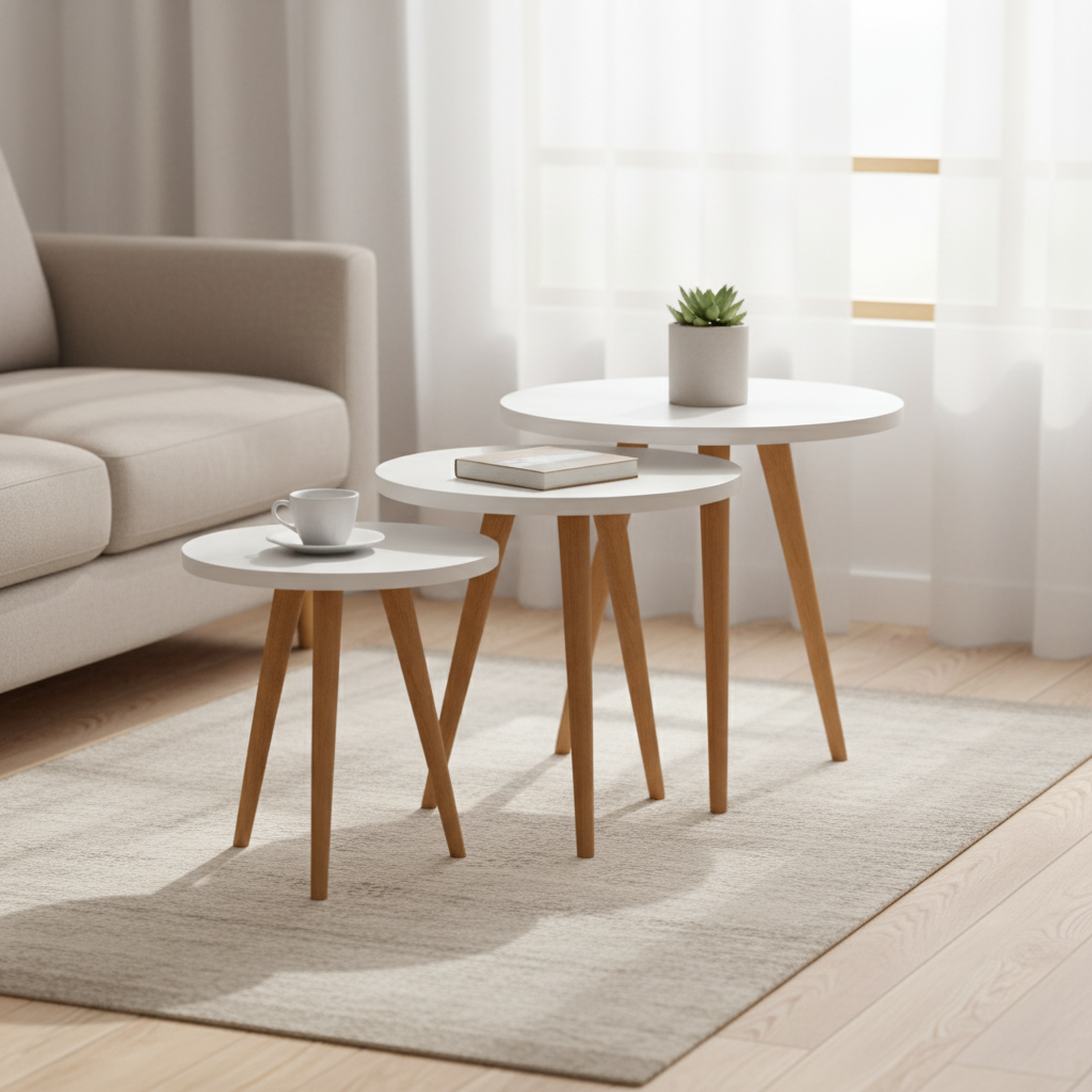 White Trio Nesting Tables