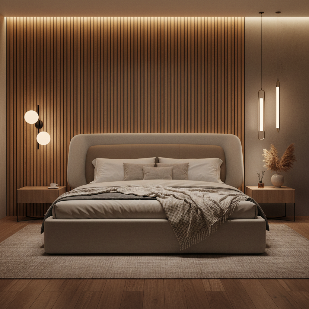 Leather Back Master Bed