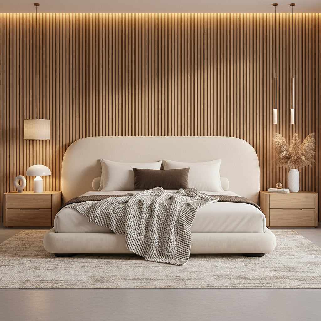 Full Suede Back Master Bed