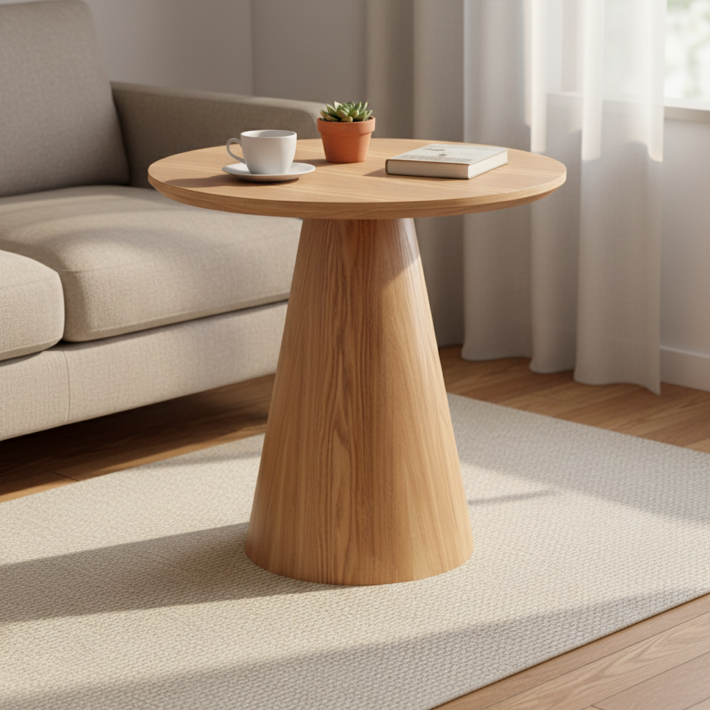 Oak Cone Side Table