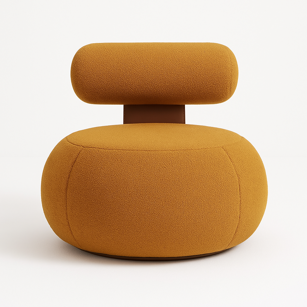 Orange Wood Cozy Living Chair