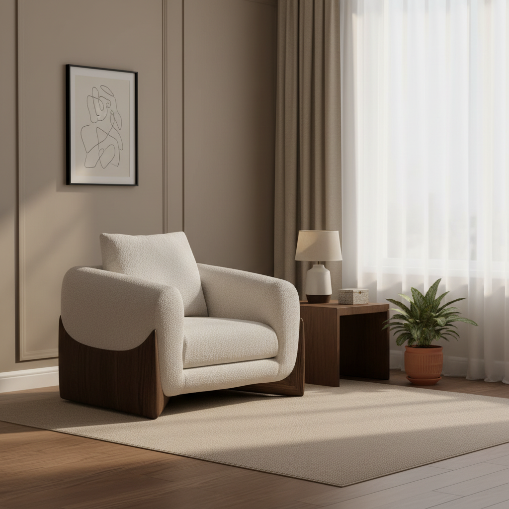 Slanted Wood Comfort Chair