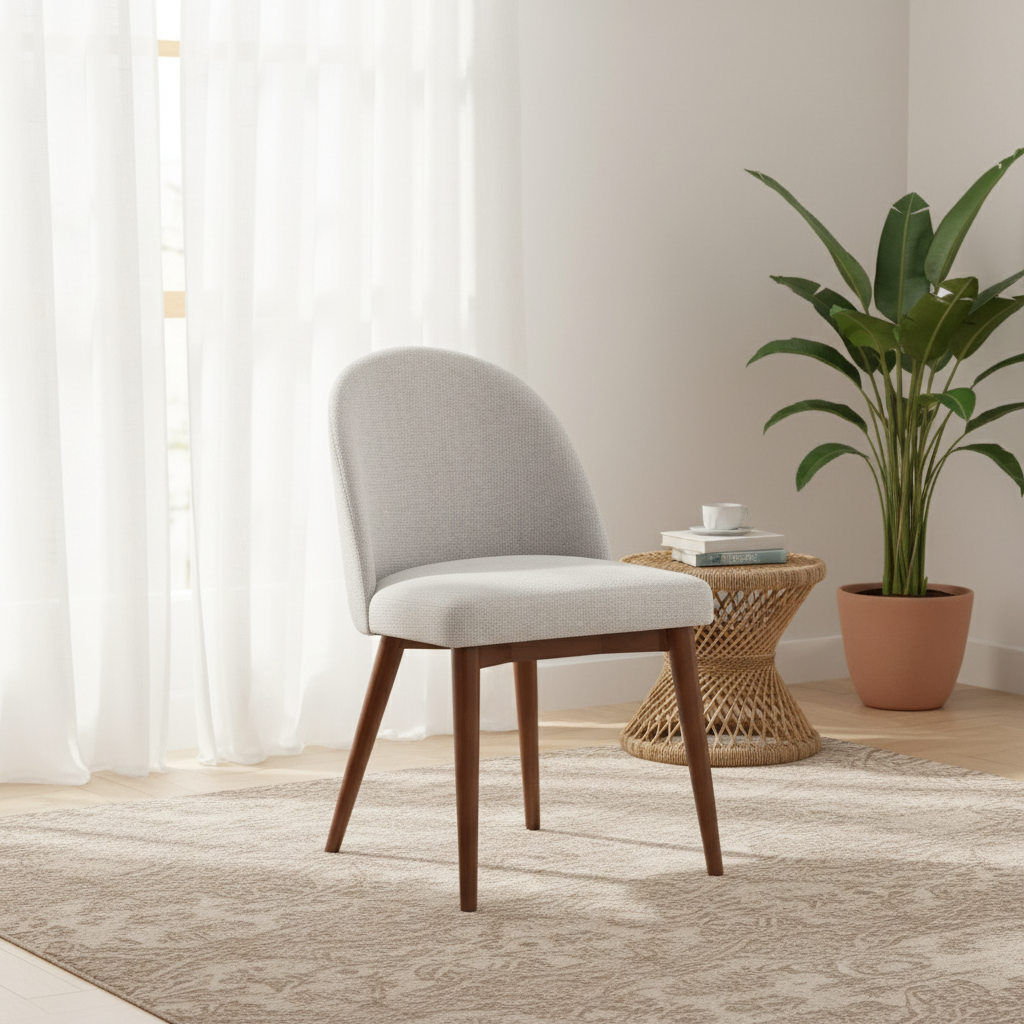 White Padded Dining Chair