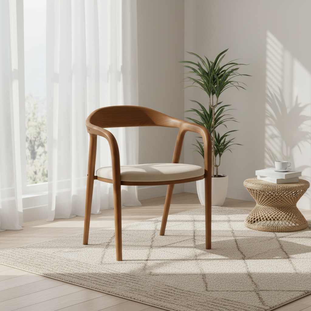 Beige Upholstered Dining Chair