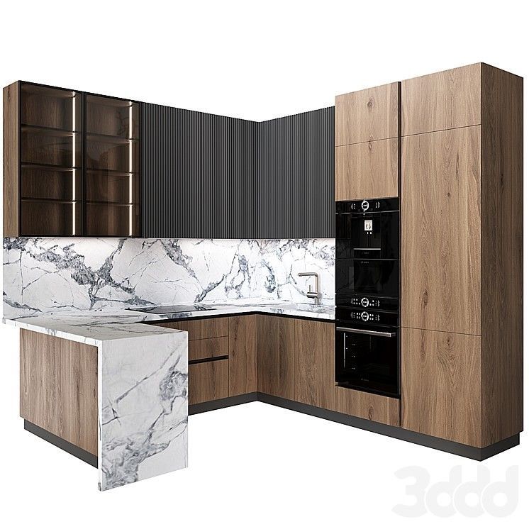 Wood & Graphite Polylac Modern Kitchen
