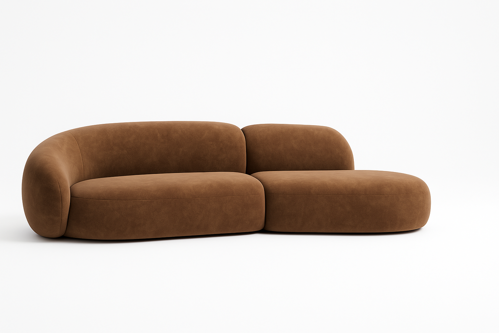 Brown Curve 2-Seater Sofa