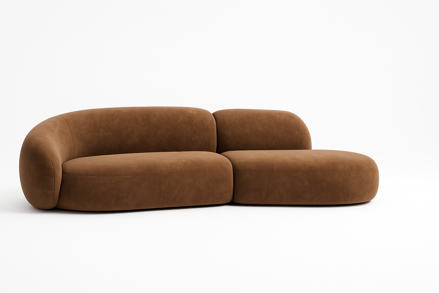 Brown Curve 2-Seater Sofa