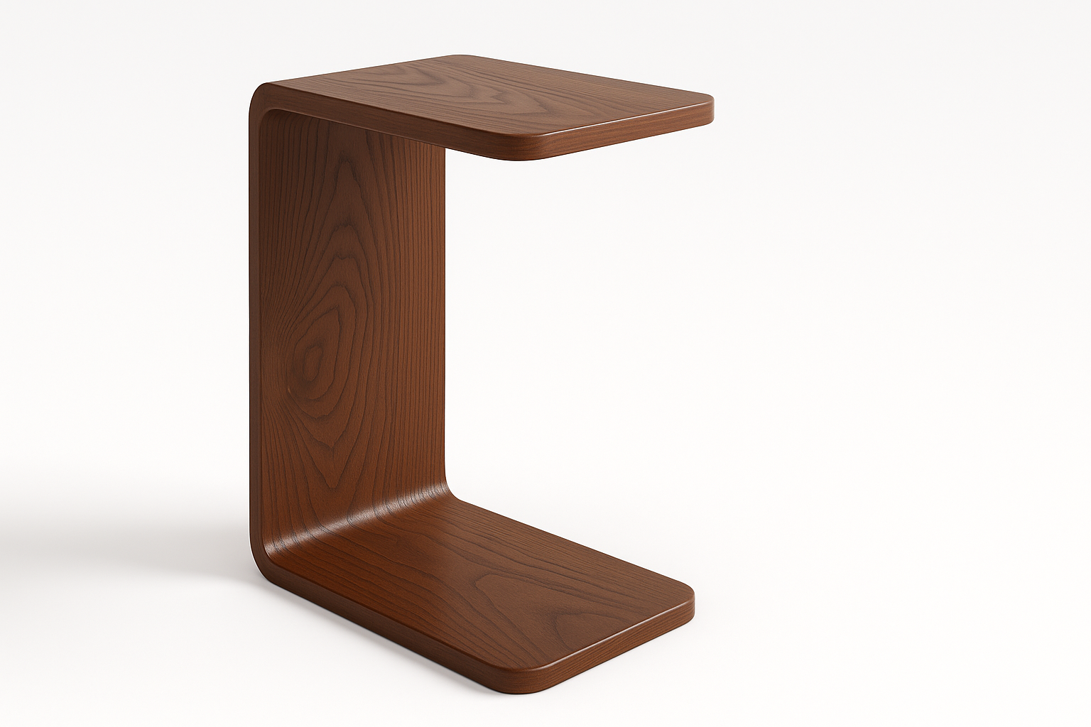 U-Shaped Dark Wood Coffee Table