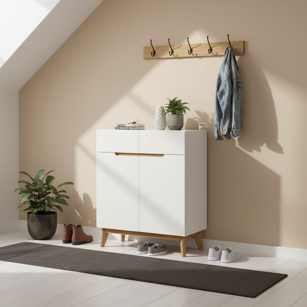 White Elevated Shoe Storage Unit