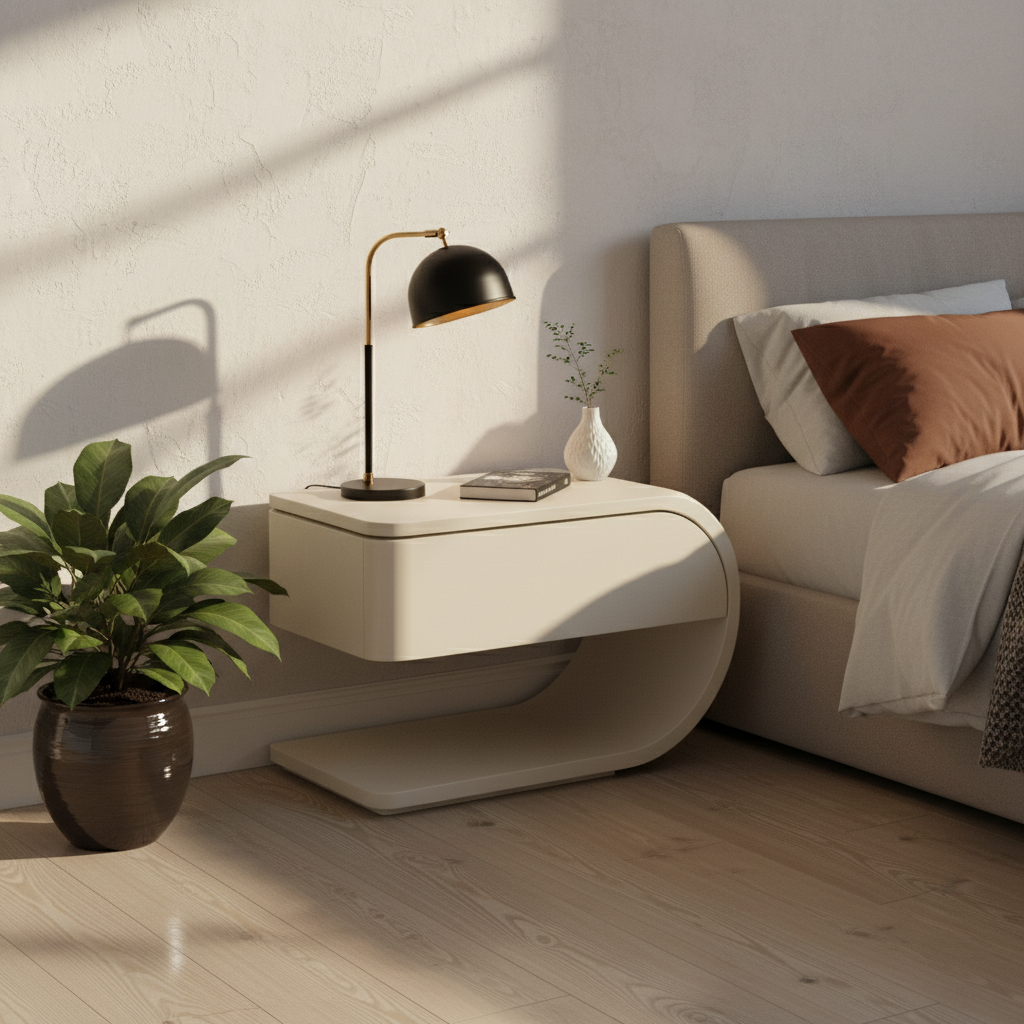 Veneer U-Shaped Bedside